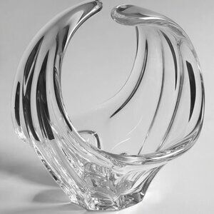 Stunning Heavy Cofrac Art Verrier Crystal Glass Art Basket Bowl - Paris, France